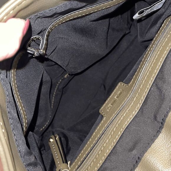 Nine West Backpack Bag Olive Green w/tan suede accent. Size Medium - Picture 6 of 7